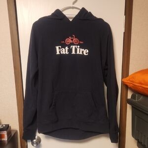 Navy Blue Men's Fat Tire Hooded Sweatshirt